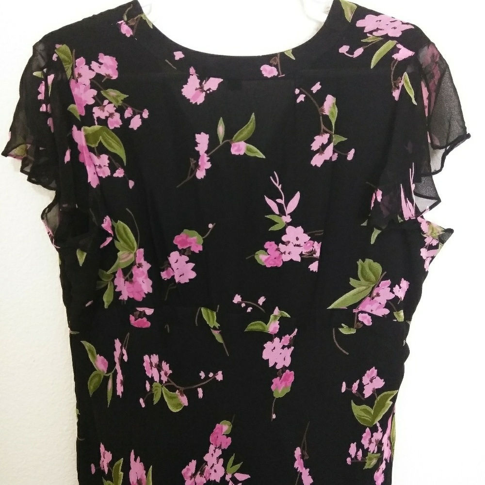 Avenue Black and Pink Floral Maxi Dress - Picture 4 of 8